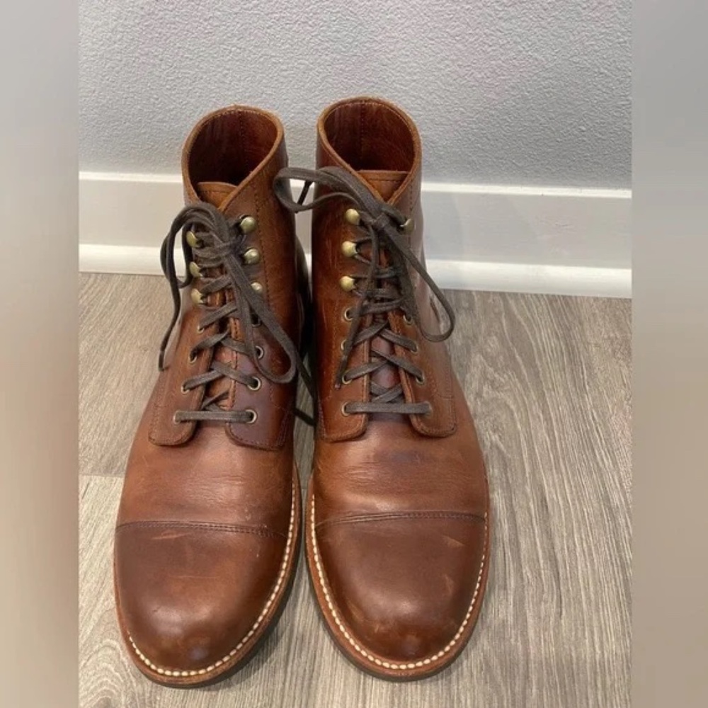 J. Crew Mens Kenton Leather cap toe boots